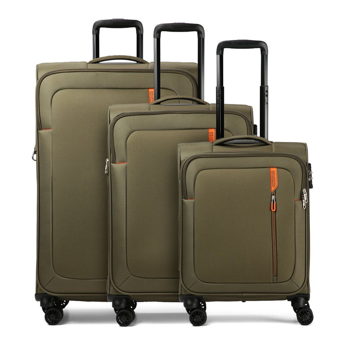 טרולי 55 ס״מ American Tourister Nitestream – זית/כתום – תמונת גלריה 1
