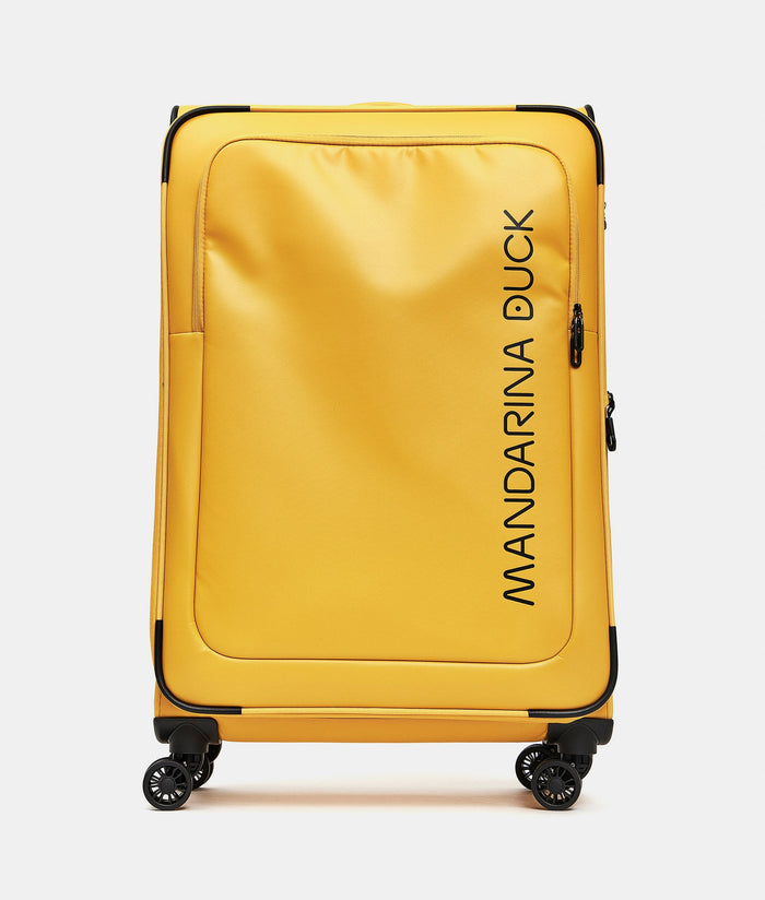 מזוודה גדולה מתרחבת Mandarina Duck Eco Coated OSV04 בצבע צהוב, מבט קדמי